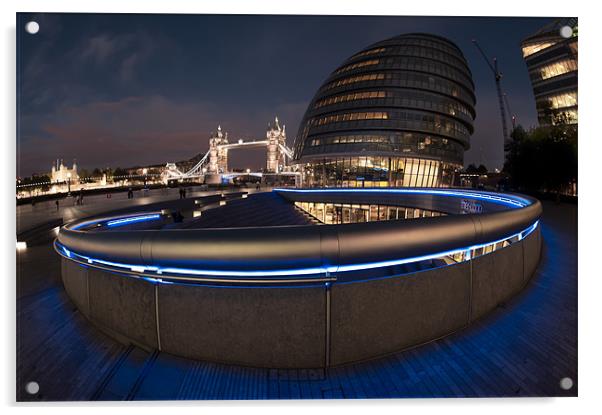 City Hall london Tower Bridge Acrylic by Gary Mather