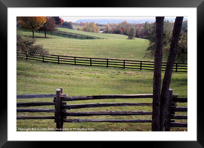 Fields and Fences Framed Mounted Print by Eva Kato