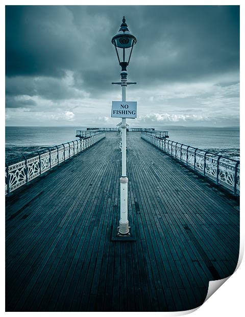 Penarth Pier No Fishing Print by Rob Jones