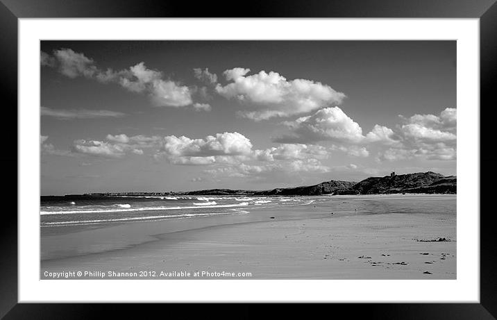 beach with tide coming in Northumberland Framed Mounted Print by Phillip Shannon