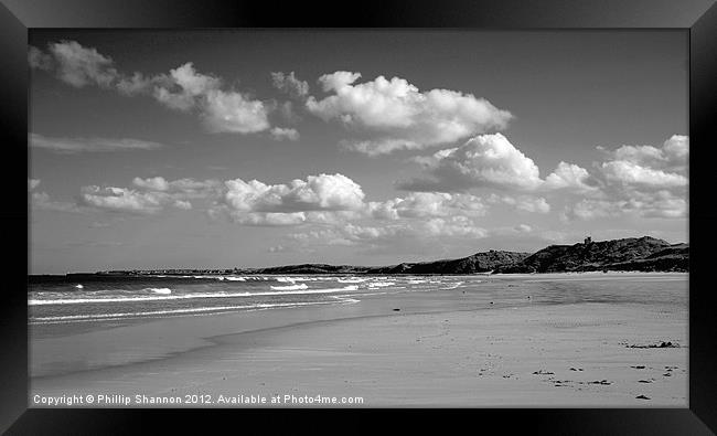 beach with tide coming in Northumberland Framed Print by Phillip Shannon