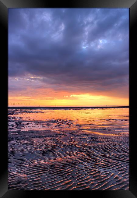 Crosby Beach Sunset Framed Print by Paul Madden