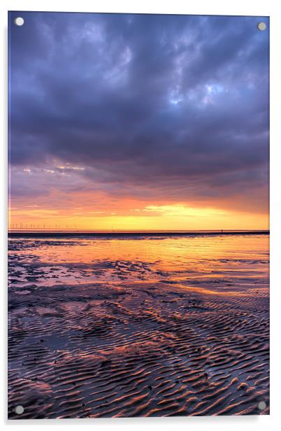 Crosby Beach Sunset Acrylic by Paul Madden