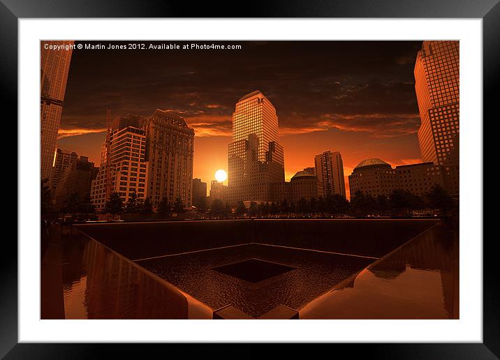 Sunset over Ground Zero Framed Mounted Print by K7 Photography