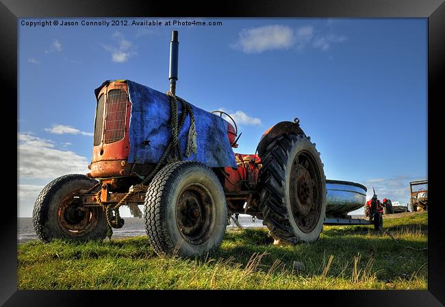 Lytham Tractor Framed Print by Jason Connolly