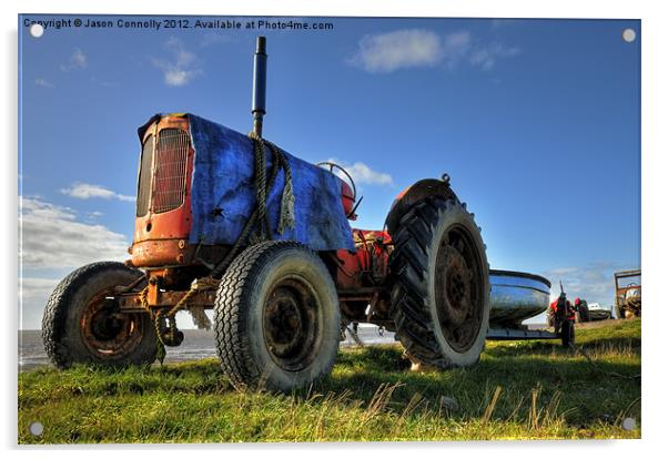 Lytham Tractor Acrylic by Jason Connolly