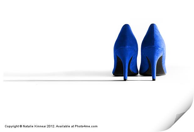 Blue High Heel Shoes Print by Natalie Kinnear