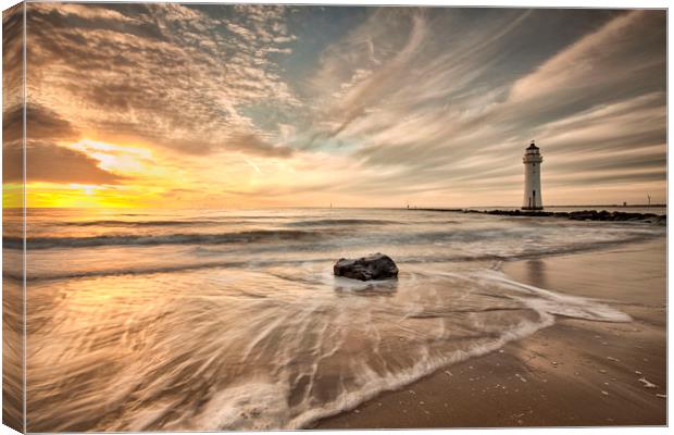 New Brighton Sunset (Driftwood) Canvas Print by raymond mcbride