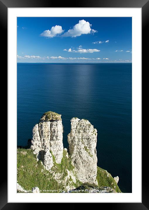 Chalk towers and clouds Framed Mounted Print by Pete Hemington