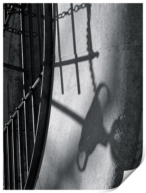 Shadow on a well Print by Benoit Charon