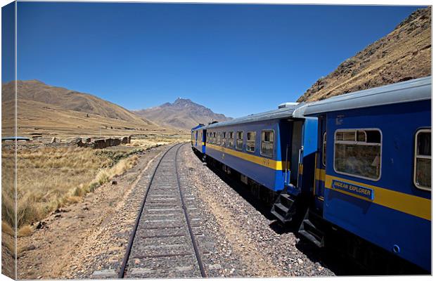 Views from the Andean Explorer Train travelling through the Ande Canvas Print by Gail Johnson