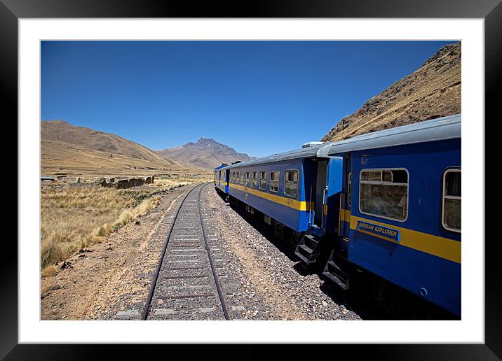 Views from the Andean Explorer Train travelling through the Ande Framed Mounted Print by Gail Johnson