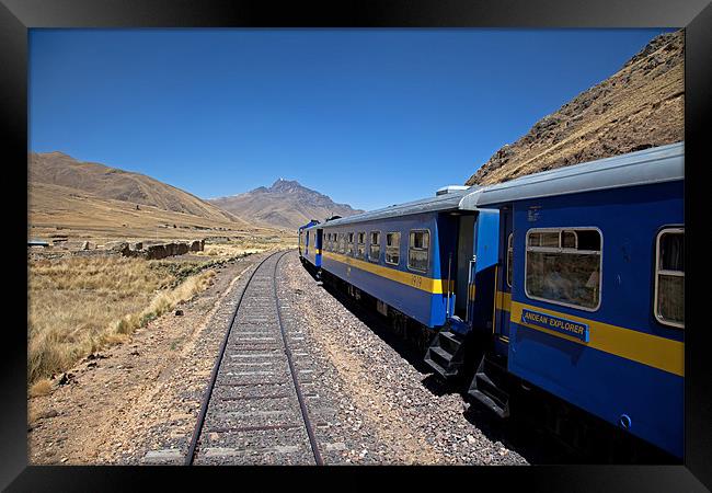 Views from the Andean Explorer Train travelling through the Ande Framed Print by Gail Johnson