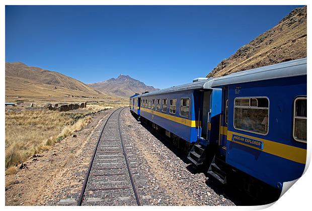 Views from the Andean Explorer Train travelling through the Ande Print by Gail Johnson