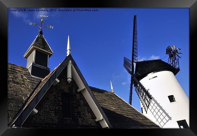 Lytham Windmill And Lifeboat House Framed Print by Jason Connolly