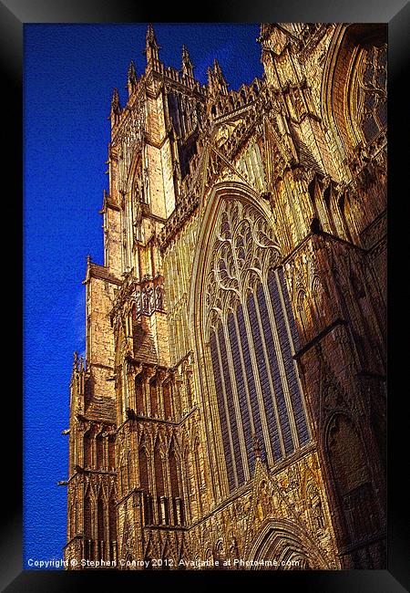 Sunlit York Minster in Relief Framed Print by Stephen Conroy