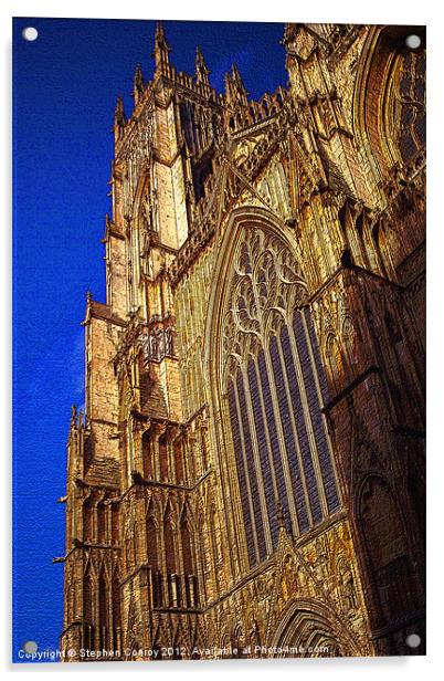 Sunlit York Minster in Relief Acrylic by Stephen Conroy