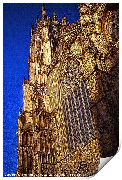 Sunlit York Minster in Relief Print by Stephen Conroy