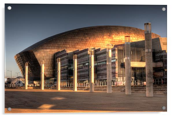 Wales Millenium Centre Acrylic by Steve Purnell