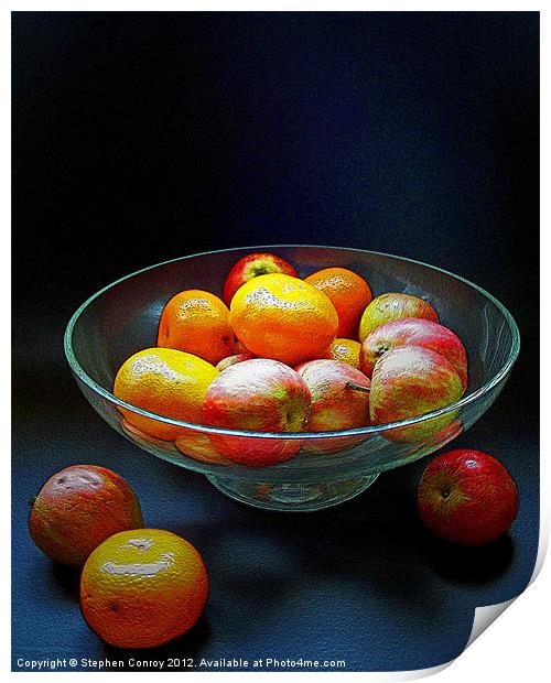 Apples and Oranges in Bowl Print by Stephen Conroy