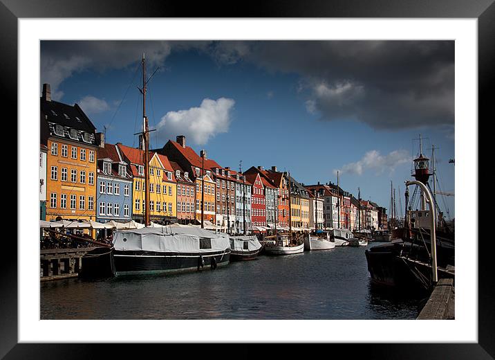 Nyhavn, Copenhagen Framed Mounted Print by Paul Davis