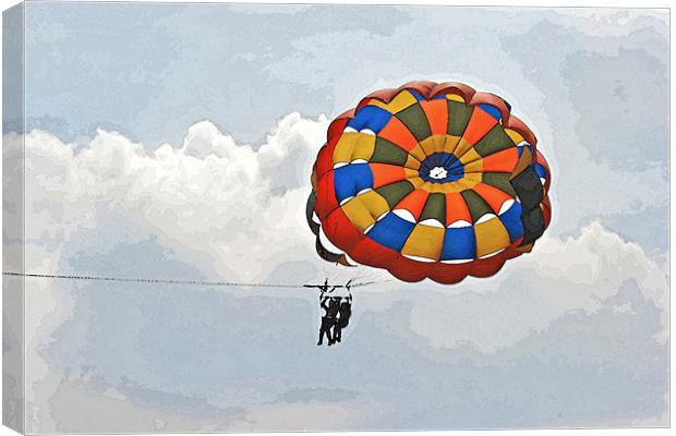 Female para gliders with cloudscape Canvas Print by Arfabita  