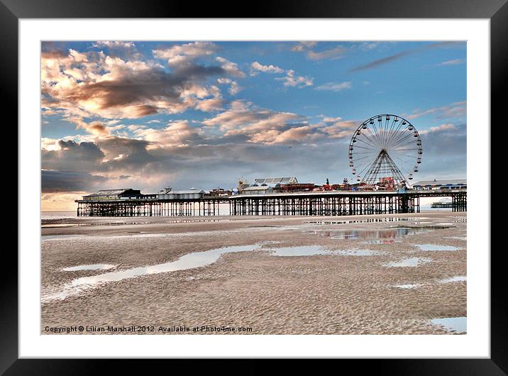 Sunset at Central Pier Framed Mounted Print by Lilian Marshall