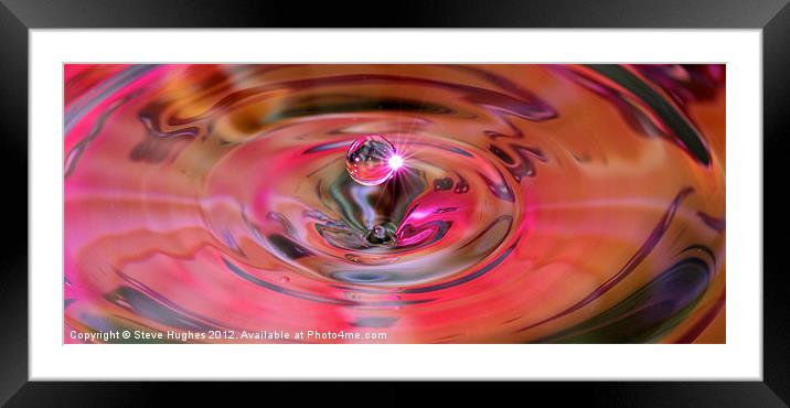 Pinky water drop Framed Mounted Print by Steve Hughes