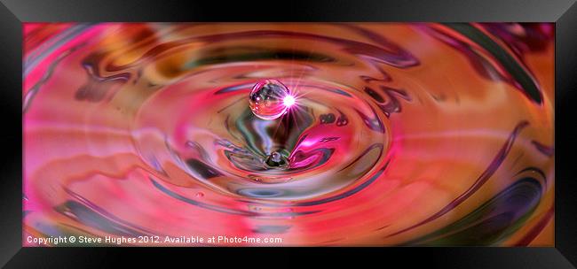 Pinky water drop Framed Print by Steve Hughes