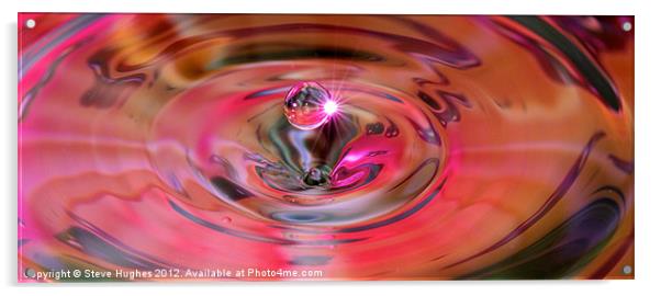 Pinky water drop Acrylic by Steve Hughes