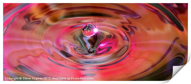 Pinky water drop Print by Steve Hughes