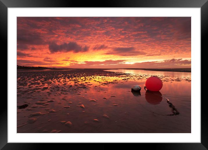 Meols Sunset (On the estuary) Framed Mounted Print by raymond mcbride