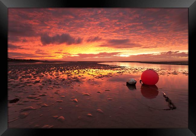 Meols Sunset (On the estuary) Framed Print by raymond mcbride