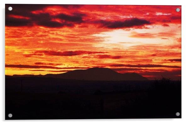 skiddaw red sky Acrylic by eric carpenter