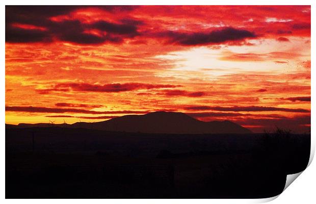 skiddaw red sky Print by eric carpenter
