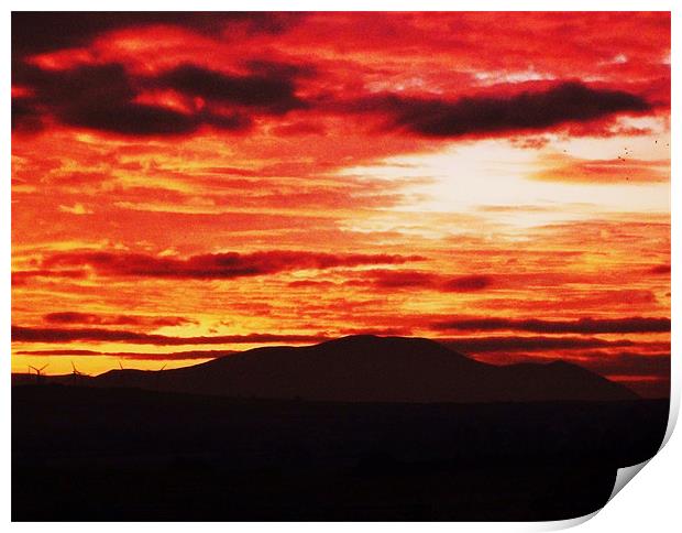 red sky skiddaw Print by eric carpenter