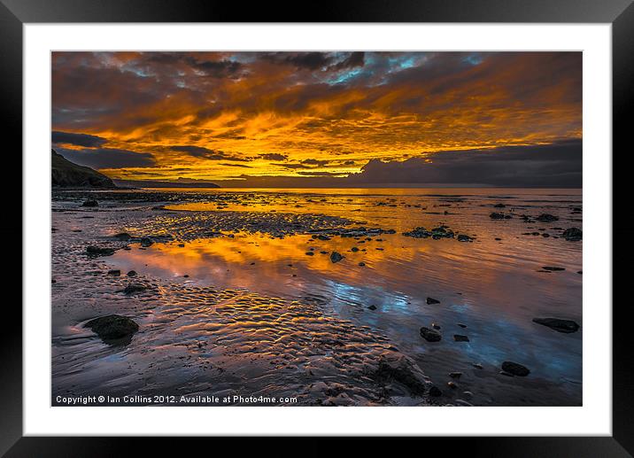 Aberaeron Beach Sunset Framed Mounted Print by Ian Collins