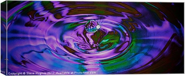 Multi-coloured water drop Canvas Print by Steve Hughes