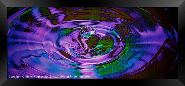 Multi-coloured water drop Framed Print by Steve Hughes