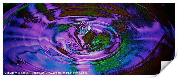 Multi-coloured water drop Print by Steve Hughes