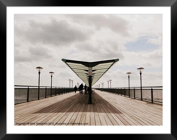 Two Sides Of Boscombe Pier Framed Mounted Print by Mike Shepherd