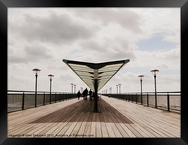 Two Sides Of Boscombe Pier Framed Print by Mike Shepherd