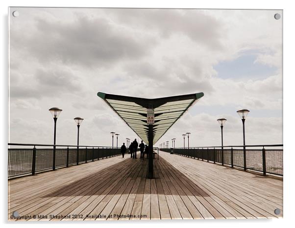 Two Sides Of Boscombe Pier Acrylic by Mike Shepherd