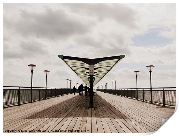 Two Sides Of Boscombe Pier Print by Mike Shepherd