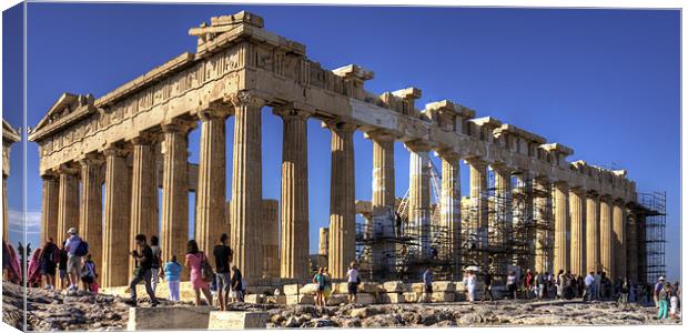 Never ending repairs to the Parthenon Canvas Print by Tom Gomez