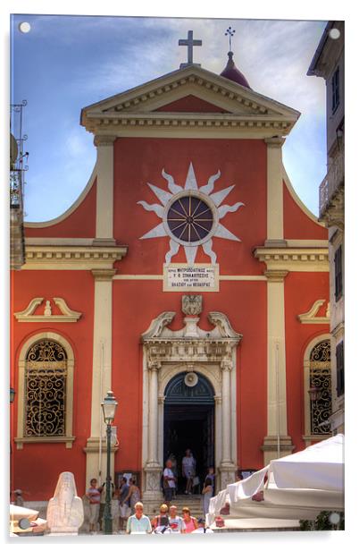 The Church of Mitropoli Panagias Acrylic by Tom Gomez