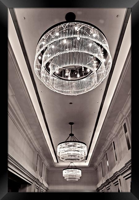 Line of Chandeliers Grand Hyatt Goa Framed Print by Arfabita  