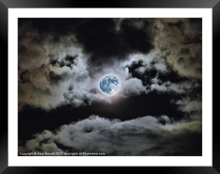Blue Moon Framed Mounted Print by Gary Barratt