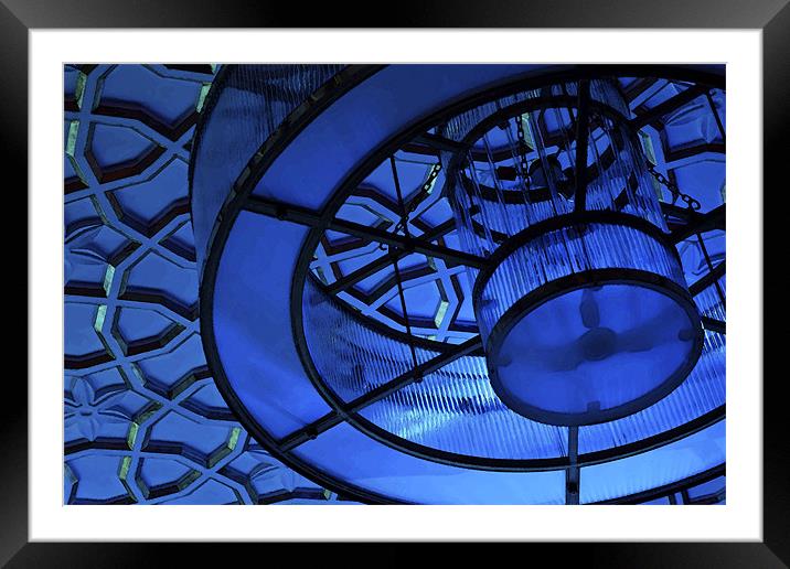 Blue shades on the lights Framed Mounted Print by Arfabita  