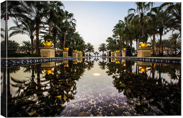 The Royal Mirage Reflection Canvas Print by David Turney